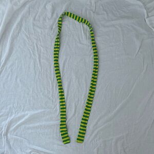 Green and Yellow Striped Scarf